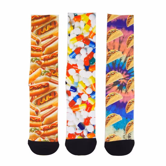 ユニセックス卸売マンカスタムポリエステル綿昇華印刷ソックス